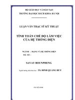 Tính toán chế độ làm việc của hệ thống điện 