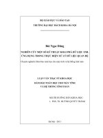 Nghiên cứu một số kỹ thuật khai phá dữ liệu XML ứng dụng trong thực hiện xử lý dữ liệu quan hệ 