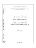 Xử lý văn bản tiếng việt theo mô hình tập thô dung sai 