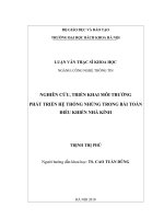 Nghiên cứu, triển khai môi trường phát triển hệ thống nhúng trong bài toán điều khiển nhà kính 