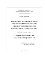 Áp dụng ngôn ngữ lập trình maude việc phát triển phần mềm cho hệ thống nhúng và thời gian thực 
