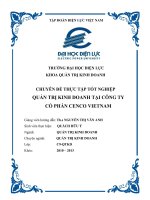 BÁO CÁO TỐT NGHIỆP QUẢN TRỊ KINH DOANH TẠI CÔNG TY CỔ PHẦN CIENCO VIETNAM