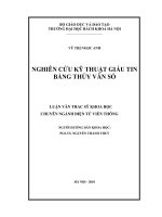 Nghiên cứu kỹ thuật giấu tin bằng thủy vân số 