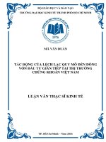 Tác động của lệch lạc quy mô đến dòng vốn đầu tư gián tiếp tại thị trường chứng khoán việt nam 