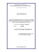 Vận dụng mô hình logistic và neural network trong xếp hạng tín dụng doanh nghiệp tại ngân hàng TMCP công thương việt nam 