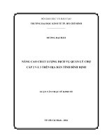 Nâng cao chất lượng dịch vụ quản lý chợ cấp 2 và 3 trên địa bàn tỉnh bình định 