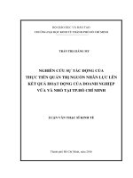 Nghiên cứu sự tác động của thực tiễn quản trị nguồn nhân lực lên kết quả hoạt động của doanh nghiệp vừa và nhỏ tại tp  hồ chí minh 