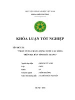 KHÓA LUẬN TỐT NGHIỆP  PHÂN VÙNG CHẤT LƯỢNG NƯỚC CÁC SÔNG TRÊN ĐỊA BÀN TỈNH BẮC GIANG