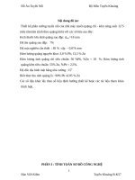 Đồ án tuyển nổi: Thiết kế phân xưởng tuyển nổi của nhà máy tuyển quặng chì  kẽm năng suất  0,75 triệu tấnnăm (tính theo quặng khô)