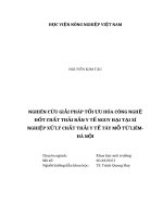 Nghiên cứu giải pháp tối ưu hóa công nghệ đốt chất thải rắn y tế nguy hại tại xí nghiệp xử lý rác thải y tế tây mỗ  từ liêm  hà nội 