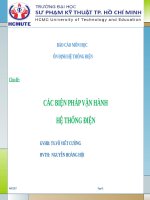 Báo cáo về các biện pháp vận hành hệ thống điện