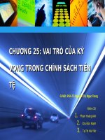 Thuyết trình vái trò của kỳ vọng trong chính sách tiền tệ 