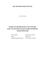 Nghiên cứu mô hình quản lý rác thải sinh hoạt tại thị trấn xuân mai, huyện chương mỹ, thành phố hà nội 