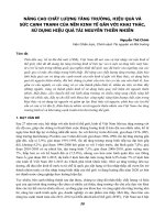 NÂNG CAO CHẤT LƯỢNG TĂNG TRƯỞNG, HIỆU QUẢ VÀ SỨC CẠNH TRANH CỦA NỀN KINH TẾ GẮN VỚI KHAI THÁC, SỬ DỤNG HIỆU QUẢ TÀI NGUYÊN THIÊN NHIÊN