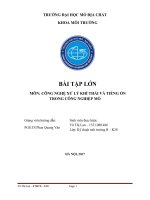 BÀI TẬP LỚN MÔN: CÔNG NGHỆ XỬ LÝ KHÍ THẢI VÀ TIẾNG ỒN TRONG CÔNG NGHIỆP MỎ