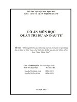 ĐỒ ÁN MÔN HỌC QUẢN TRỊ DỰ ÁN ĐẦU TƯ: “Đánh giá hiệu quả thương mại và tính giá trị gia tăng  dự án đầu tư khai thác,chế biến đá ốp lát tại mỏ Lộc Điền,Phú Lộc,Thừa Thiên Huế