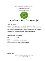 Đánh giá ảnh hưởng thuốc BVTV phân bón hóa học đến số lượng giun đất hệ thống canh tác rau xã Văn Đức, huyện Gia Lâm, thành phố Hà Nội