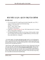 BÀI TIỂU LUẬN : QUẢN TRỊ TÀI CHÍNH