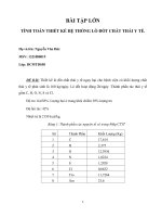 BÀI TẬP LỚN TÍNH TOÁN THIẾT KẾ HỆ THỐNG LÒ ĐỐT CHẤT THẢI Y TẾ.