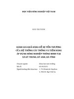 Đánh giá khả năng dễ bị tổn thương của hệ thống cây trồng và tiềm năng áp dụng nông nghiệp thông minh tại xã kỳ trung, kỳ anh, hà tĩnh 