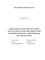 Đánh giá hiệu quả hệ thống xử lý nước thải tập trung của khu công nghiệp lễ môn tại phường quảng hưng, thành phố thanh hóa, tỉnh thanh hóa 