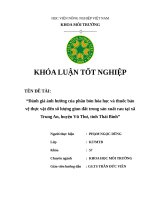 Đánh giá ảnh hưởng phân bón hóa học thuốc bảo vệ thực vật đến số lượng giun đất sản xuất rau xã Trung An, huyện Vũ Thư, tỉnh Thái Bình