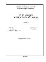 ĐỒ ÁN MÔN HỌC CƠ HỌC ĐẤT – NỀN MÓNG đề IV 2