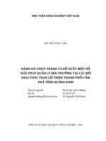 Đánh giá thực trạng và đề xuất một số giải pháp quản lý môi trường tại các mỏ khai thác than lộ thiên thành phố cẩm phả   tỉnh quảng ninh 