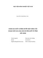 Đánh giá chất lượng nước mặt sông cầu đoạn chảy qua địa bàn huyện quế võ tỉnh bắc ninh 