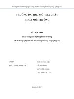 BÀI TẬP LỚN: Công nghệ xử lý khí thải và tiếng ồn trong công nghiệp mỏ