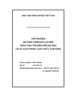 Thử nghiệm mô hình trồng dưa lê mới thích ứng với biến đổi khí hậu tại xã giao phong, giao thủy, nam định 