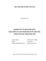 Nghiên cứu áp dụng sản xuất sạch hơn tại làng nghề sản xuất đậu phụ thôn xuân lôi, tỉnh hưng yên 