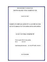 Nghiên cứu hiệu quả kinh tế và lơi thế so sánh sản xuất khoai tây vùng đồng bằng sông hồng   tài liệu, ebook, giáo trình