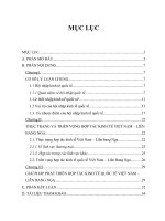 TIỂU LUẬN HỢP TÁC KINH TẾ VIỆT NAM LIÊN BANG NGA: THỰC TRẠNG VÀ TRIỂN VỌNG