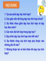 Chuyên đề DẠY HỌC TÍCH HỢP HÓA HỌC