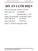 Đồ án lưới điện Đề tài 13: Thiết kế mạng điện 110kV