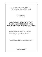 NGHIÊN CỨU CHẾ TẠO CẤU TRÚC MICRONANO VẬT LIỆU TỪ CỨNG THEO HƯỚNG ỨNG DỤNG TRONGY SINH