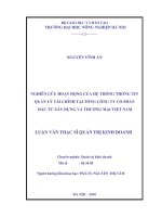 Nghiên cứu hoạt động của hệ thống thông tin quản lý tài chính tại tổng công ty cổ phần đầu tư xây dựng và thương mại việt nam   tài liệu, ebook, giáo trình