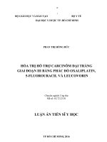 Hóa trị hỗ trợ carcinôm đại tràng giai đoạn III bằng phác đồ oxaliplatin, 5-fluorouracil và leucovorin (FULL TEXT)