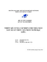 thiết kếcung cấp điện cho nhà máy  sản xuất thức ăn chăn nuôi bạc  liêu  