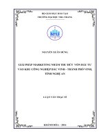 Giải pháp marketing nhằm thu hút vốn đầu tư vào khu công nghiệp bắc vinh   thành phố vinh, tỉnh nghệ an 
