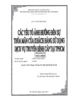 Các yếu tố ảnh hưởng đến sự thỏa mãn của khách hang sử dụng dịch vụ truyền hình cáp tại tp hcm 