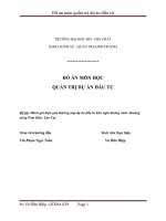 ĐỒ ÁN MÔN HỌC QUẢN TRỊ DỰ ÁN ĐẦU TƯ: Đánh giá hiệu quả thương mại dự án đầu tư khu nghỉ dưỡng nước khoáng nóng Pom Hán Lào Cai.