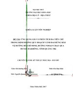 ỨNG DỤNG GIS và PHÂN TÍCH đa TIÊU CHÍ  TRONG ĐỊNH HƯỚNG QUY HOẠCH VÀNH ĐAI RỪNG bảo vệ ĐƯỜNG hồ CHÍ MINH, ĐƯỜNG 9 đoạn CHẠY QUA HUYỆN ĐAKRÔNG, TỈNH QUẢNG TRỊ