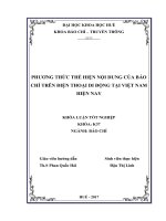 PHƯƠNG THỨC THỂ HIỆN nội DUNG của báo CHÍ TRÊN điện THOẠI DI ĐỘNG tại VIỆT NAM HIỆN NAY