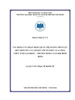 Tác động của hoạt động quản trị nguồn nhân lực đến niềm tin và cam kết với tổ chức của công chức ở sở lao động – thương binh và xã hội bình định 