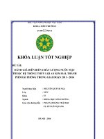 Đánh giá diễn biến chất lượng nước mặt thuộc hệ thống thủy lợi an kim hải, thành phố hải phòng trong giai đoạn 2011 – 2016 