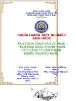 Kế toán công nợ và phân tích khả năng thanh toán tại công ty CP nước khoáng Bang