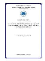 Các nhân tố ảnh hưởng đến hiệu quả quản lý thuế nhập khẩu – xuất khẩu tại cục hải quan thành phố hồ chí minh 