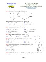Đề thi chính thức THPT 2017 môn Toán mã đề gốc 102 của Bộ GDĐT- Bản đẹp, file word, có lời giải chi tiết
